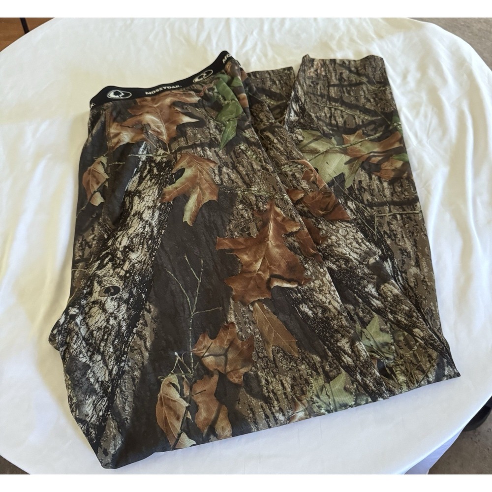 Mossy Oak Base Layer Pants MensCamo Vaportech APX Thermal Hunting Sz 2X